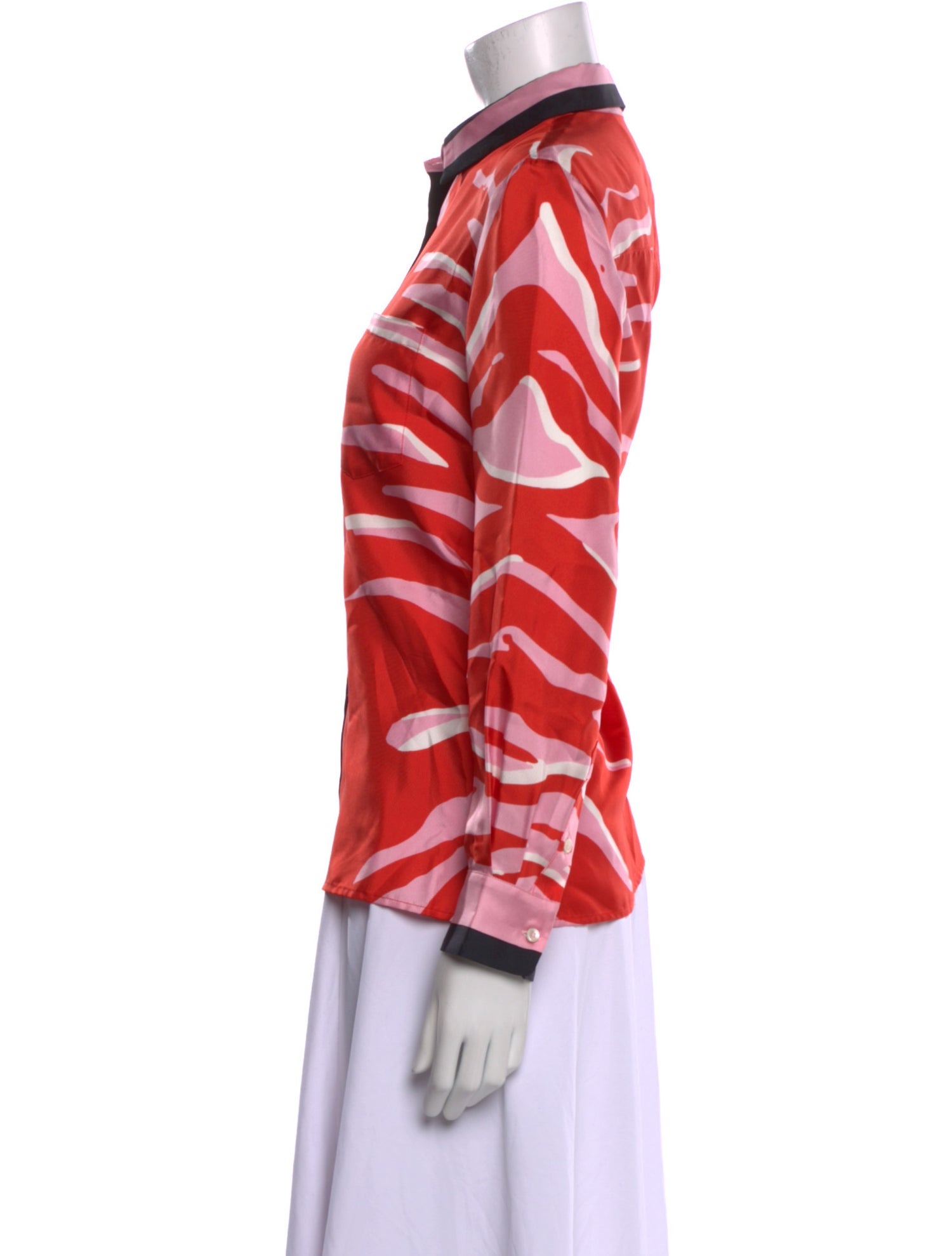 La DoubleJ Silk Printed Button-Up Top