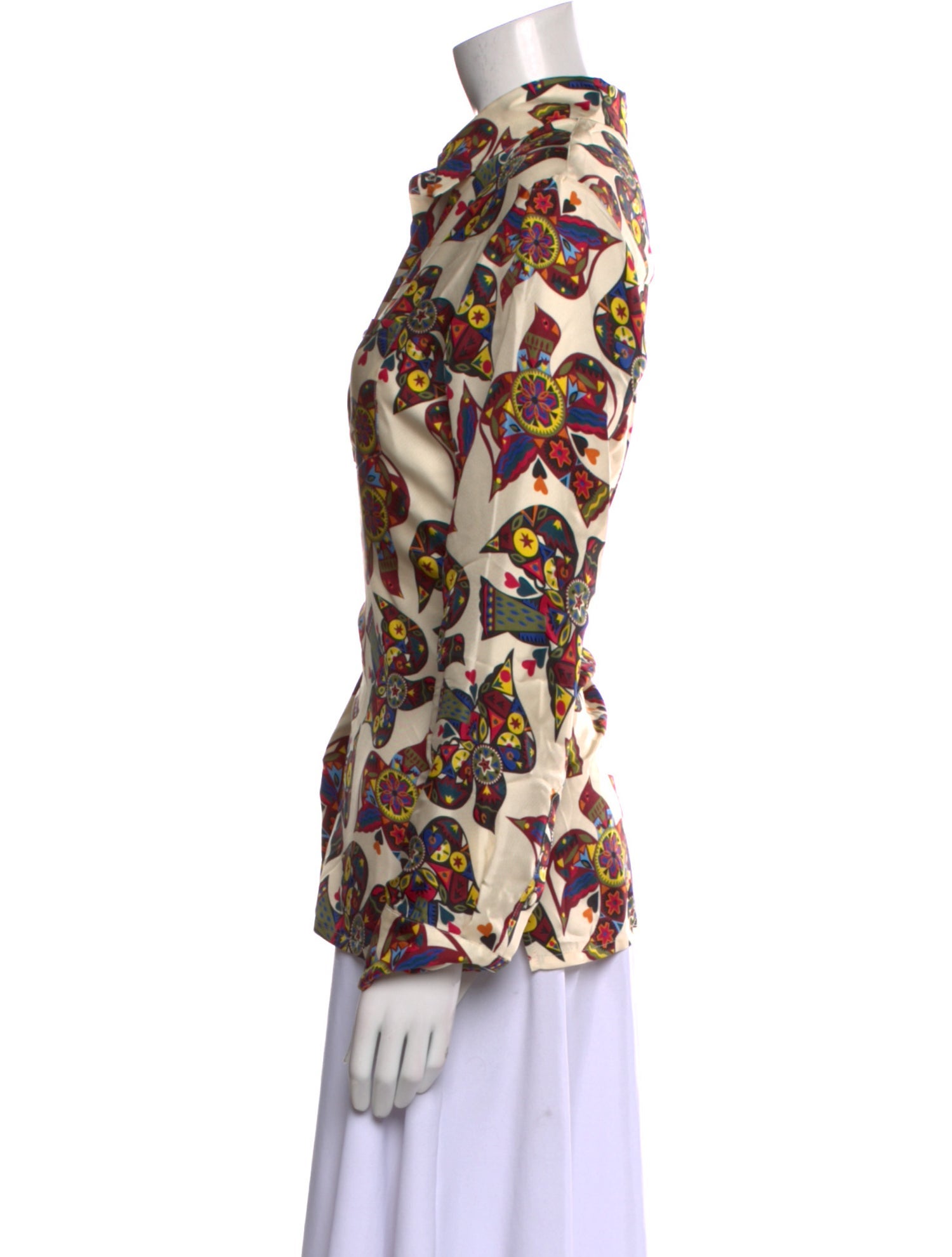 La DoubleJ Silk Printed Button-Up Top