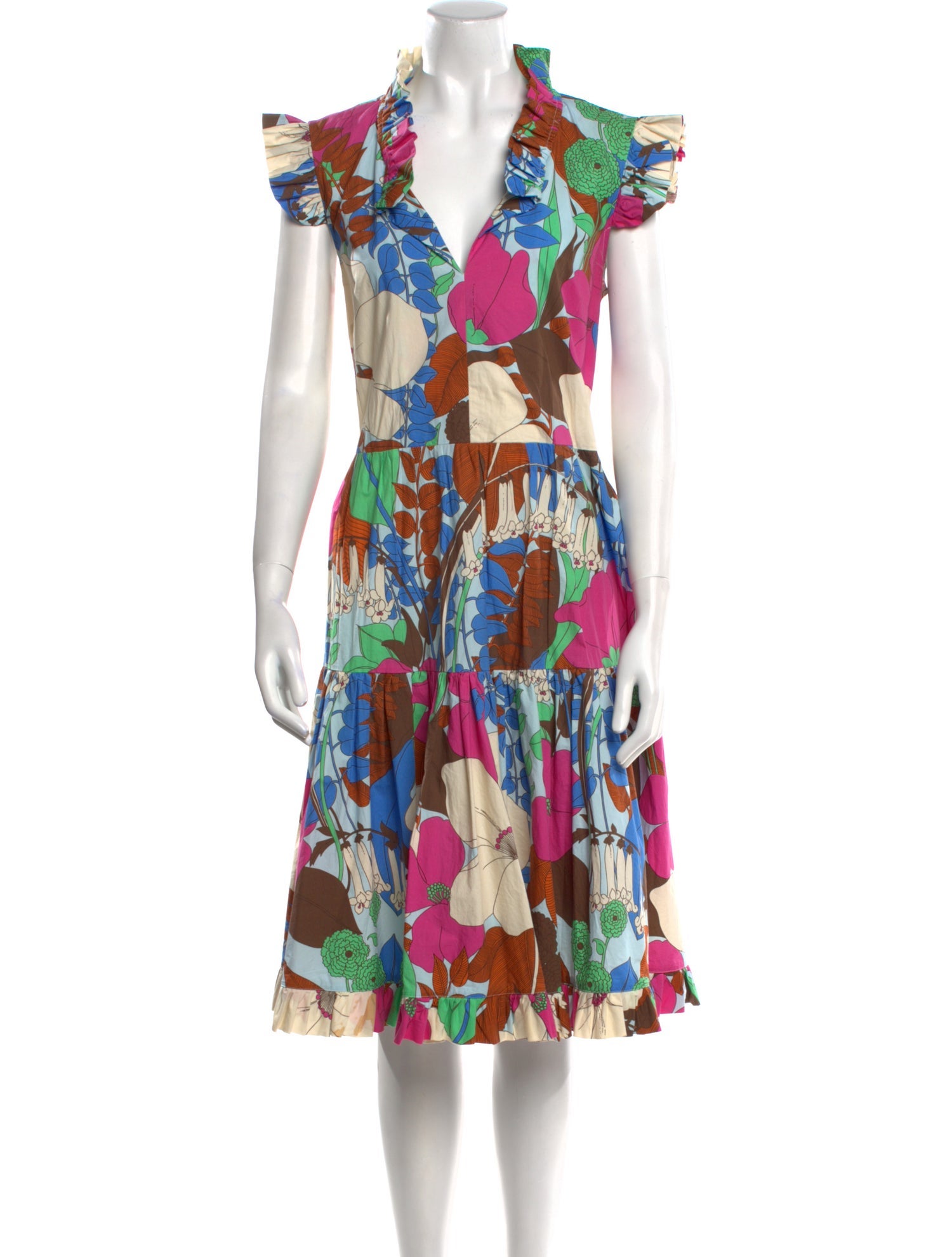 La DoubleJ Floral Print Midi Length Dress