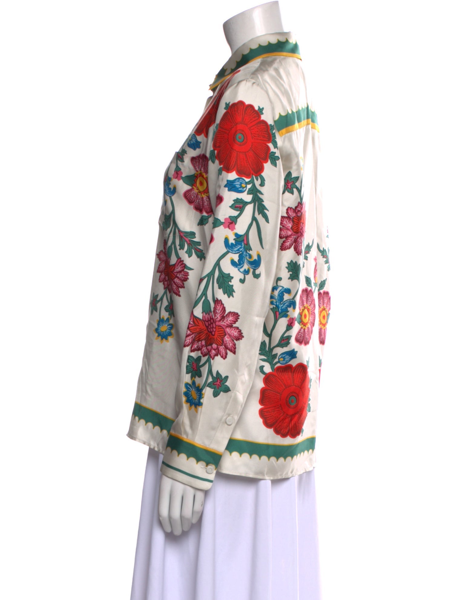 La DoubleJ Silk Floral Print Button-Up Top w/ Tags