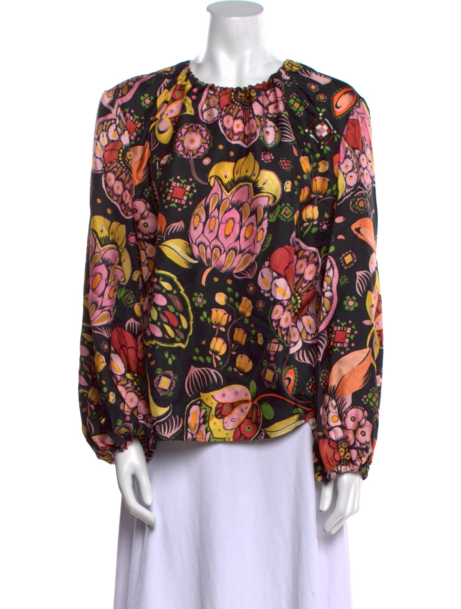 La DoubleJ Silk Floral Print Blouse