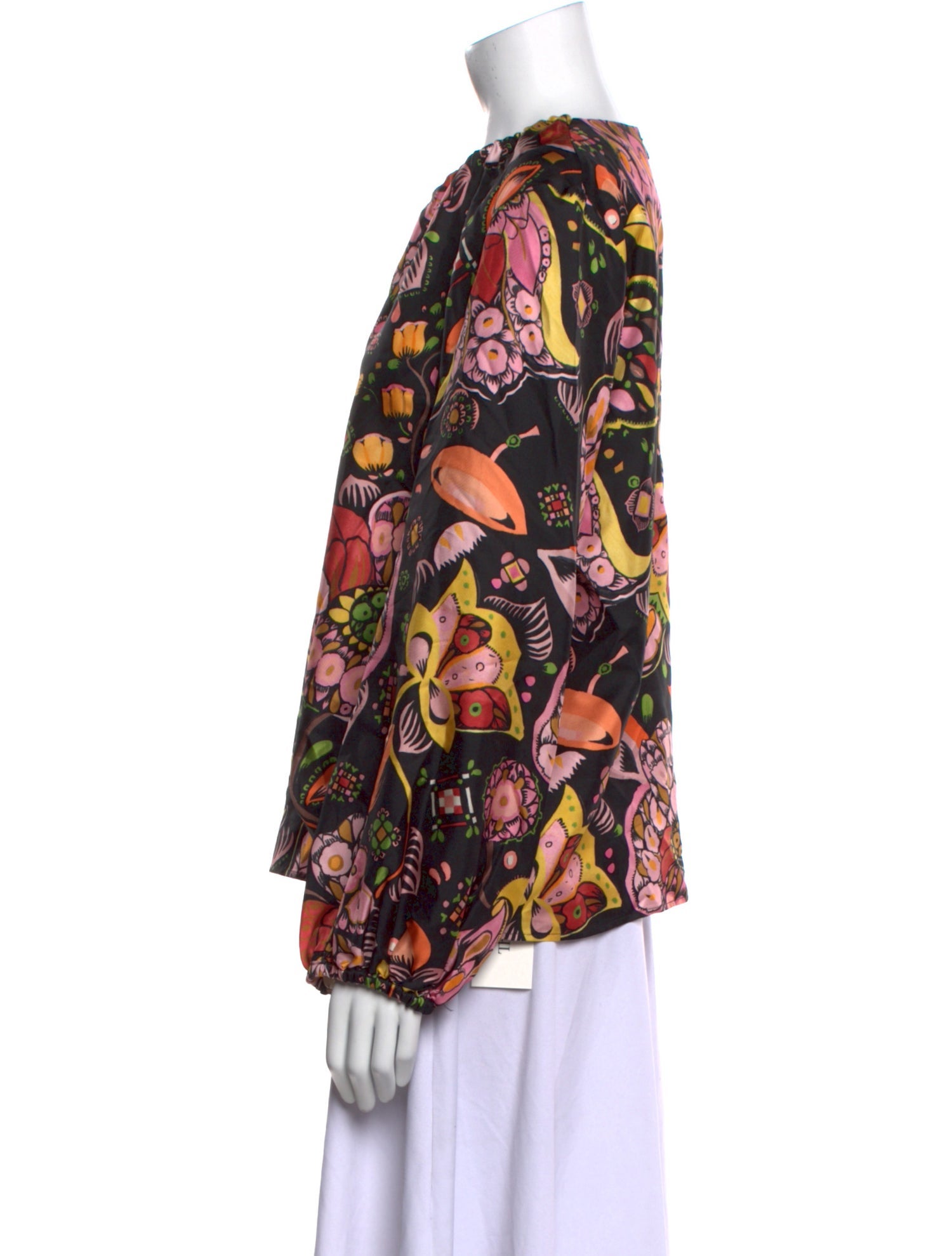 La DoubleJ Silk Floral Print Blouse