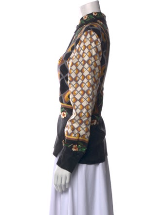 La DoubleJ Silk Printed Button-Up Top