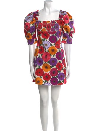 La DoubleJ Floral Print Mini Dress