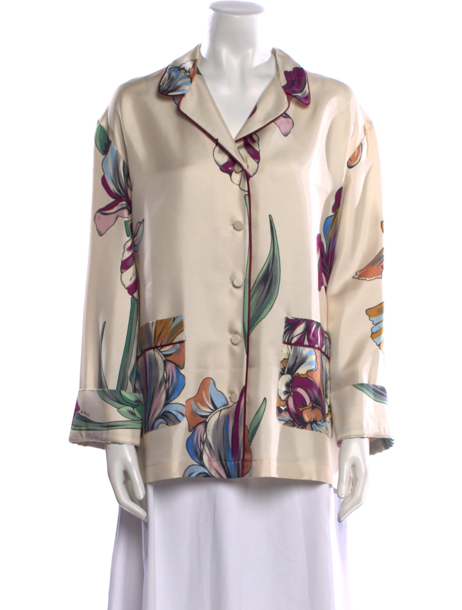 La DoubleJ Silk Printed Button-Up Top w/ Tags