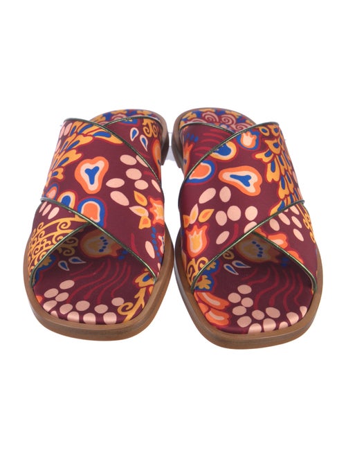 La DoubleJ Printed Leather Trim Embellishment Mules