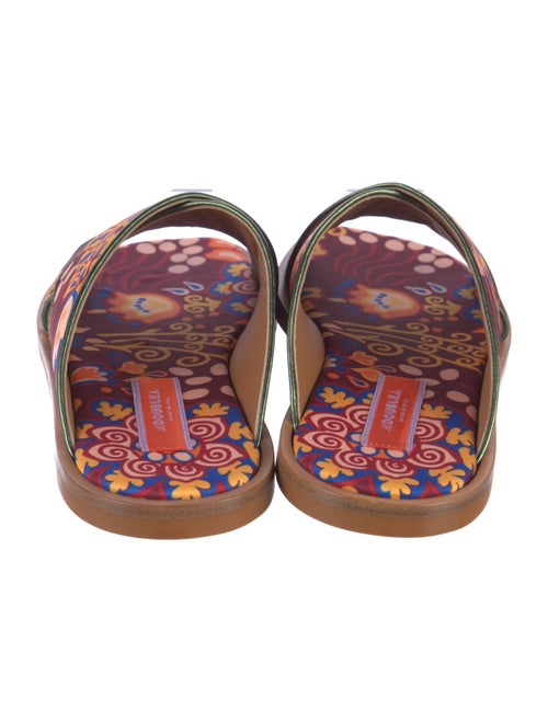 La DoubleJ Printed Leather Trim Embellishment Mules