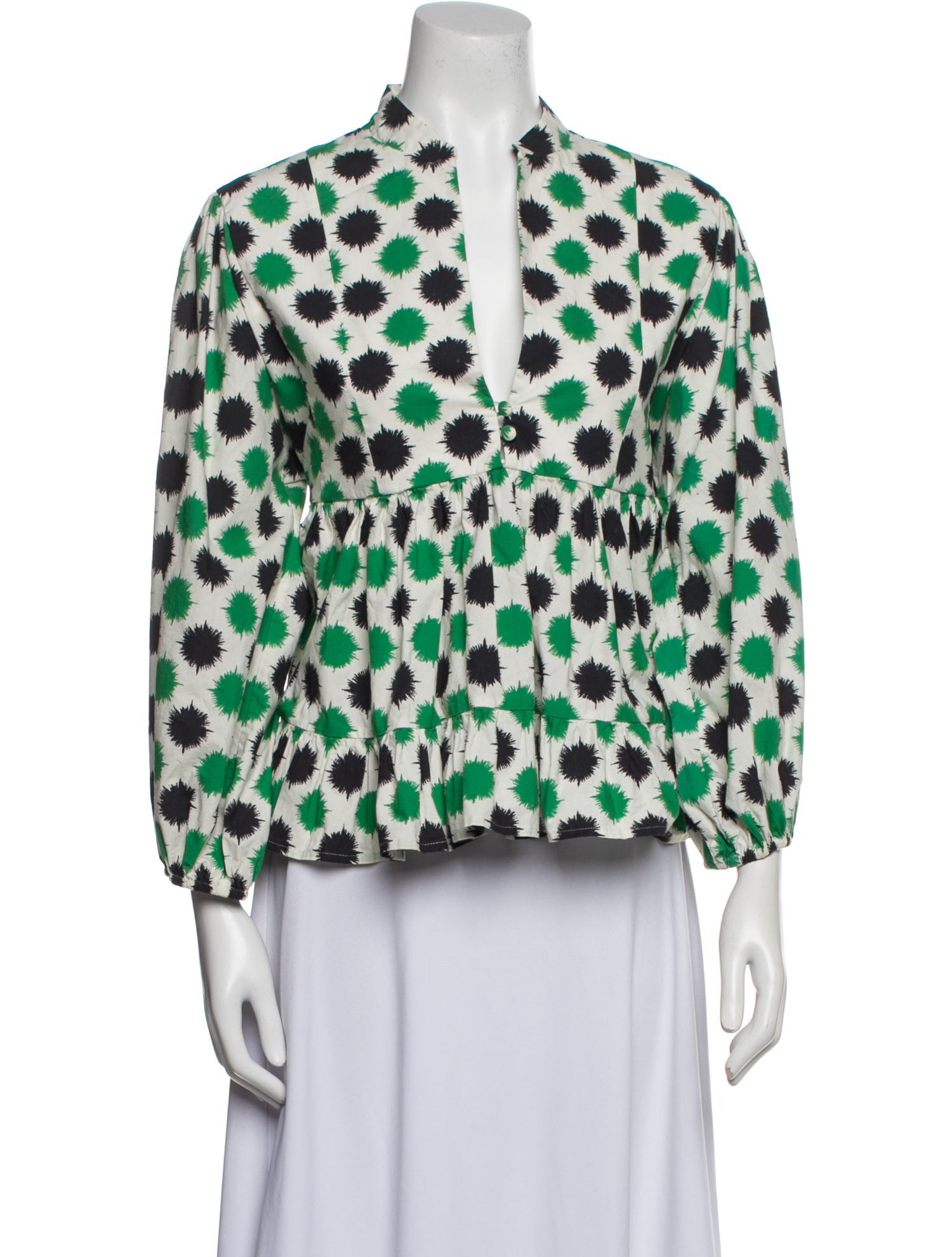 La DoubleJ Printed Mock Neck Blouse