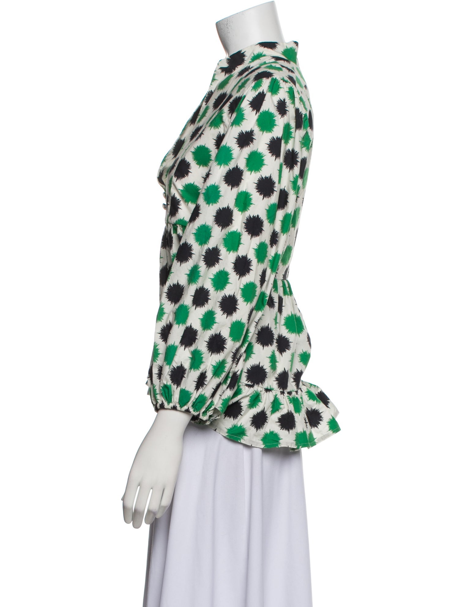 La DoubleJ Printed Mock Neck Blouse