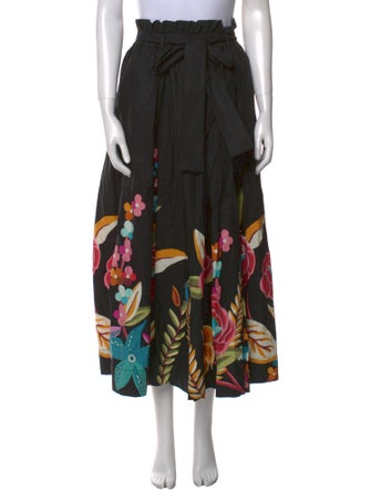 La DoubleJ Floral Print Midi Length Skirt