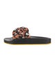 La DoubleJ Satin Floral Print Slides