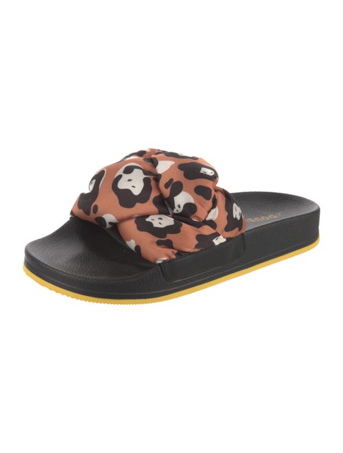 La DoubleJ Satin Floral Print Slides