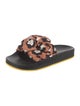 La DoubleJ Satin Floral Print Slides
