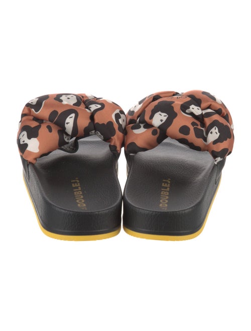 La DoubleJ Satin Floral Print Slides