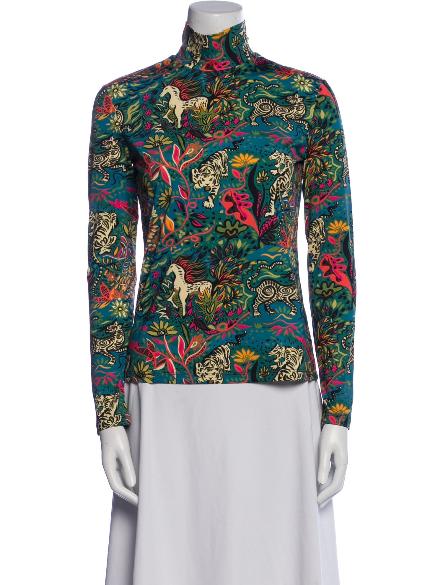 La DoubleJ Printed Turtleneck Top