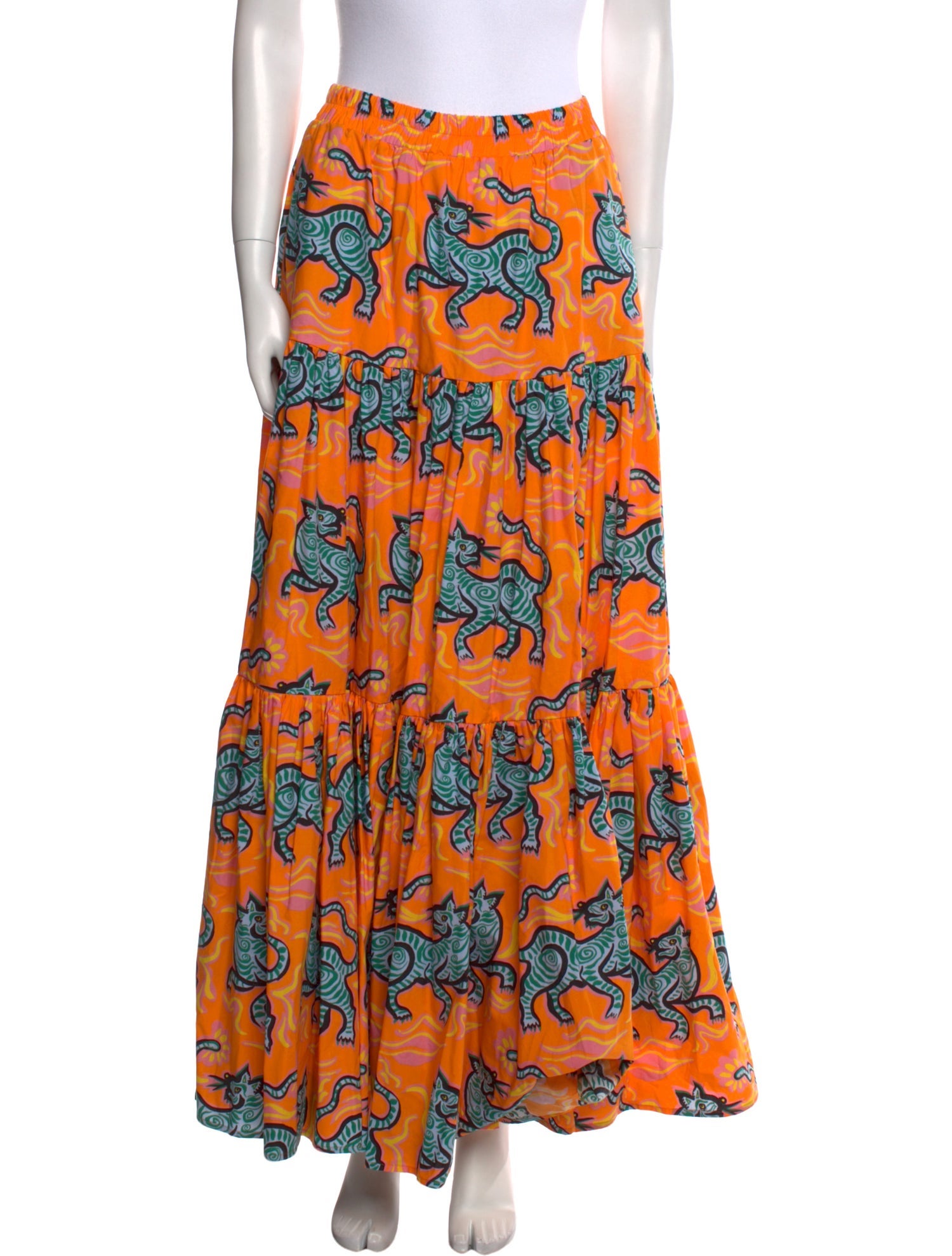 La DoubleJ Floral Print Midi Length Skirt