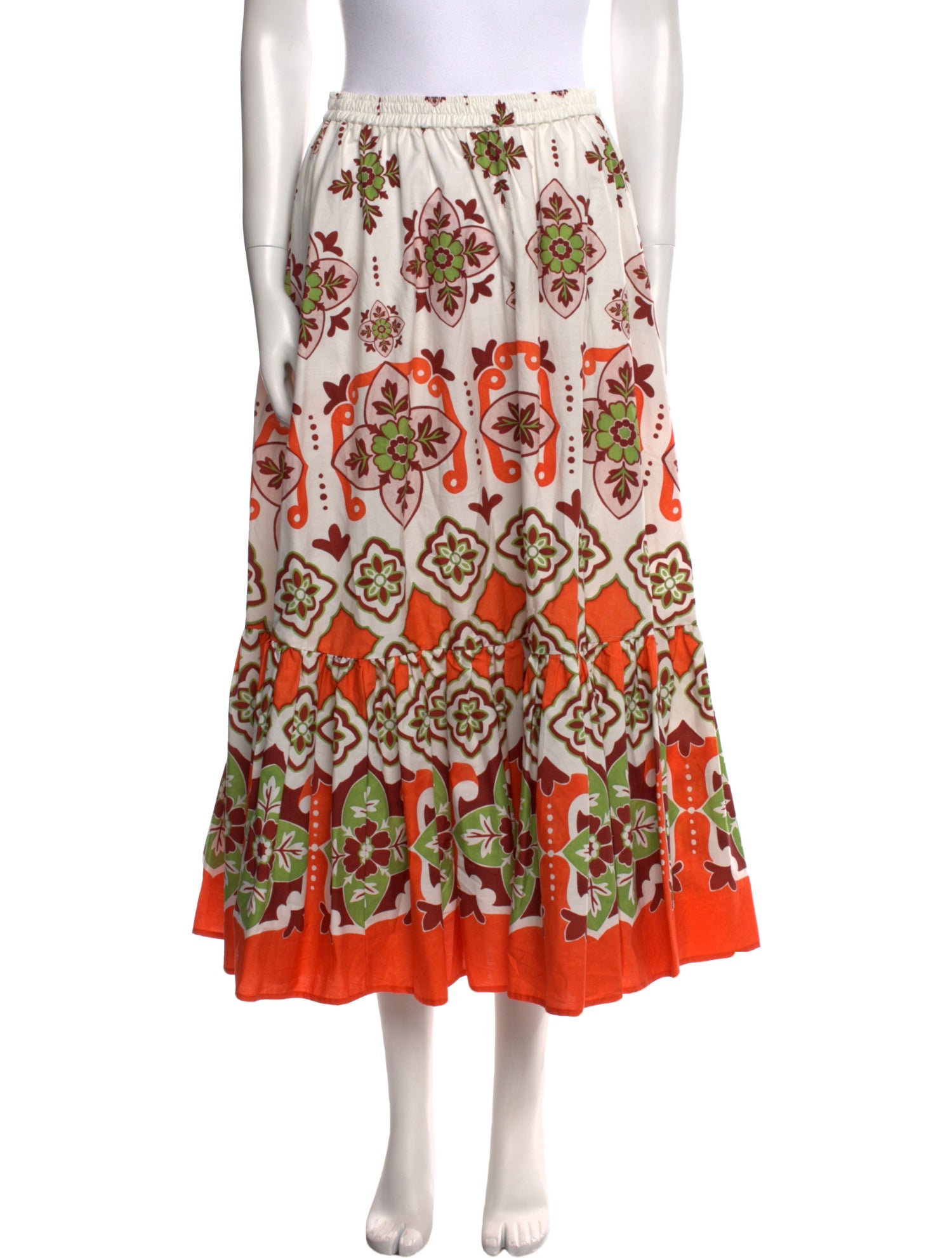 La DoubleJ Printed Midi Length Skirt