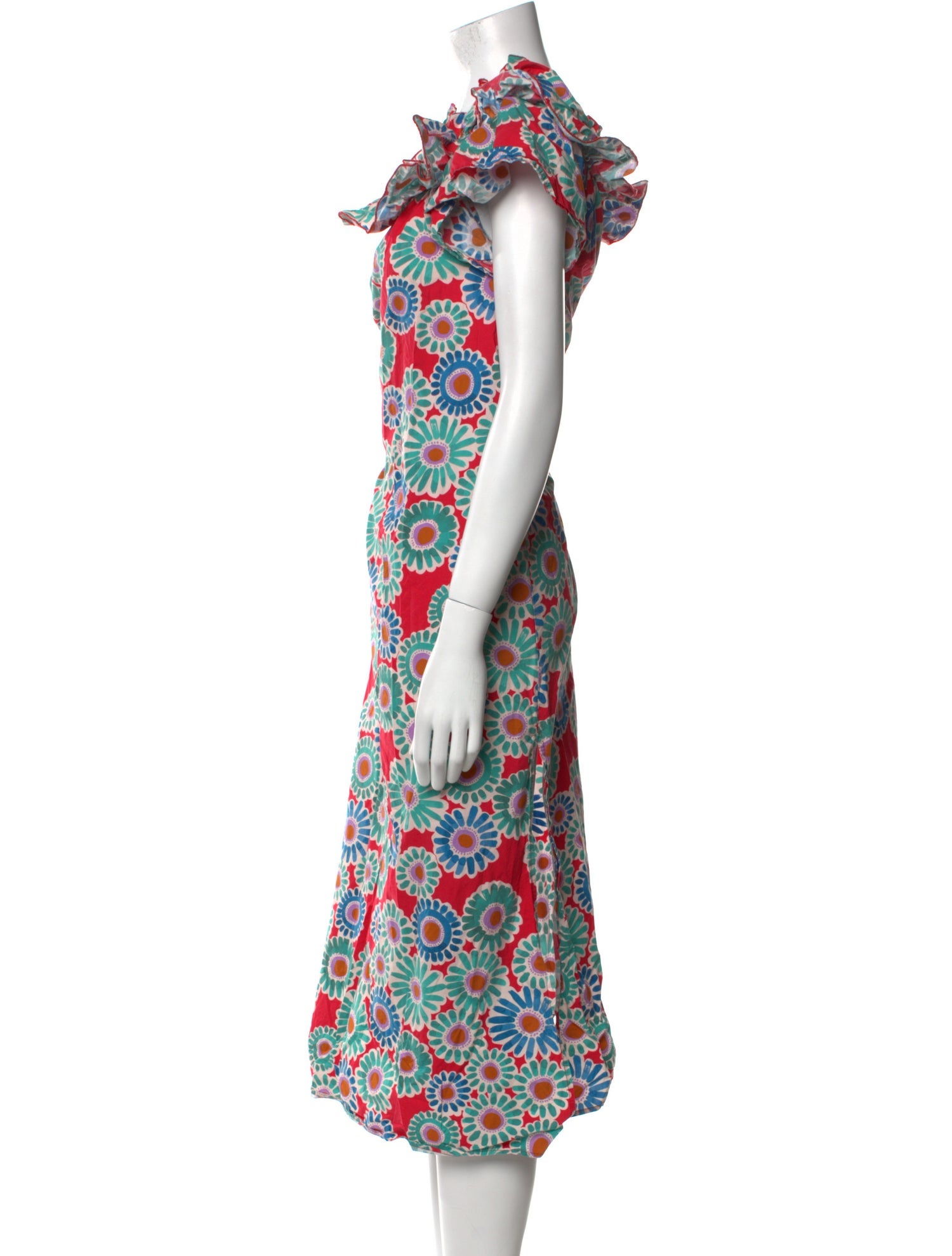 La DoubleJ Floral Print Midi Length Dress