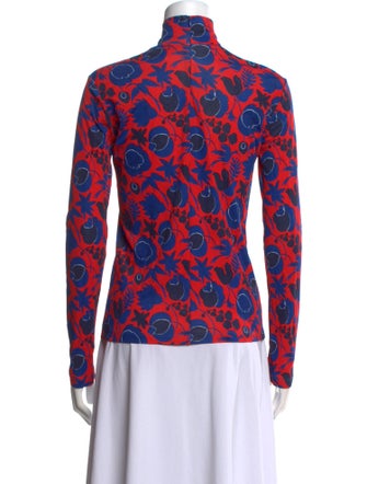 La DoubleJ Printed Mock Neck Button-Up Top