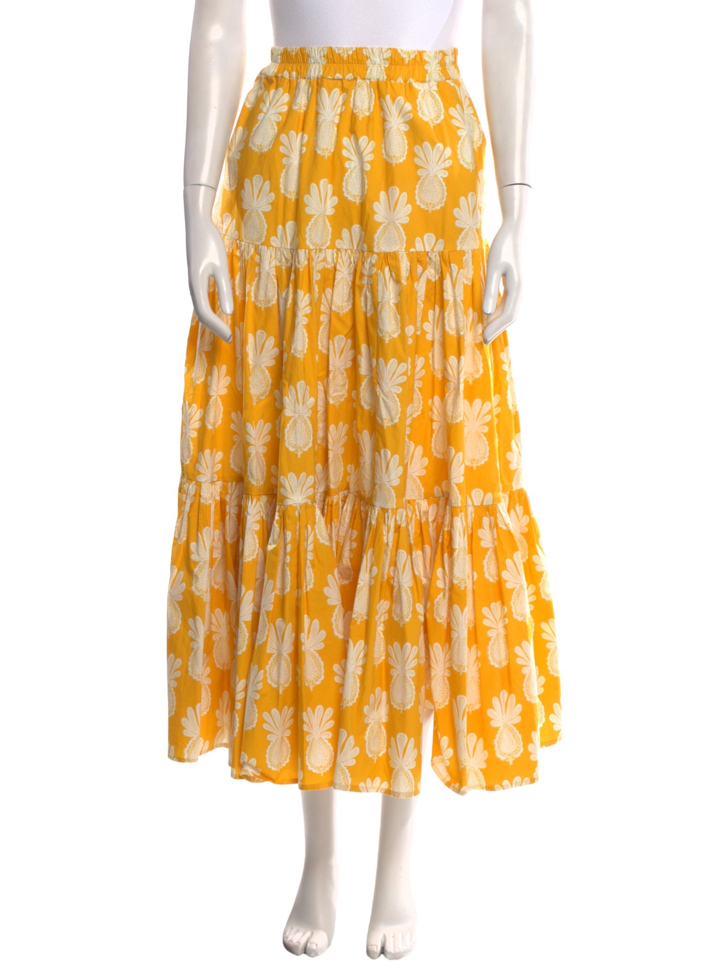 La DoubleJ Floral Print Midi Length Skirt