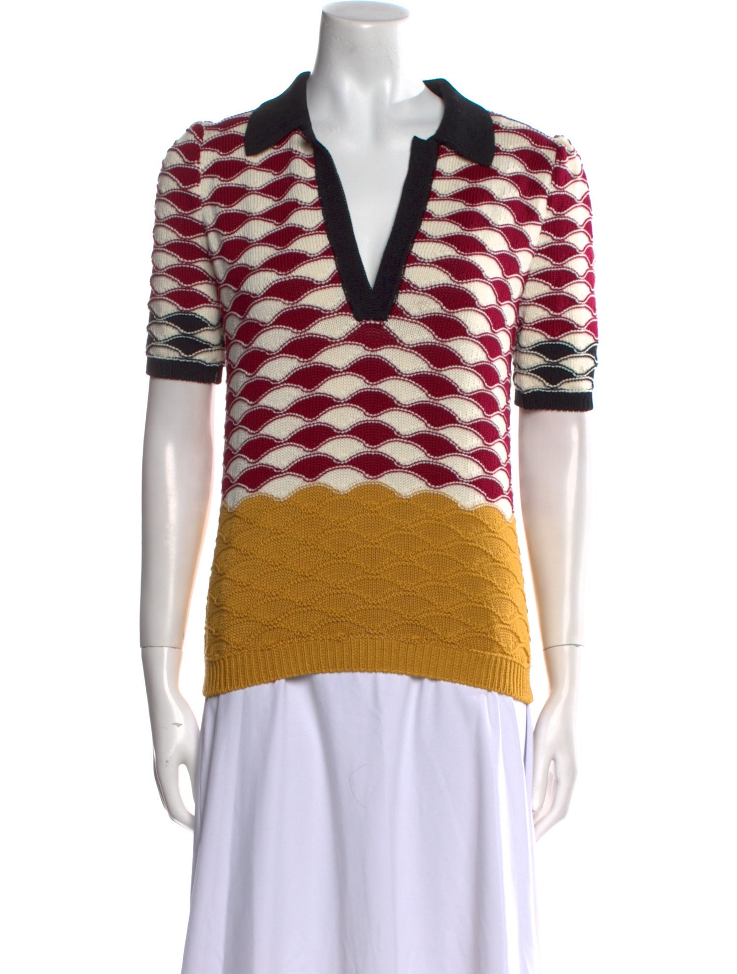 La DoubleJ Striped V-Neck Sweater