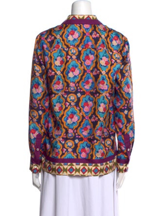 La DoubleJ Silk Printed Button-Up Top