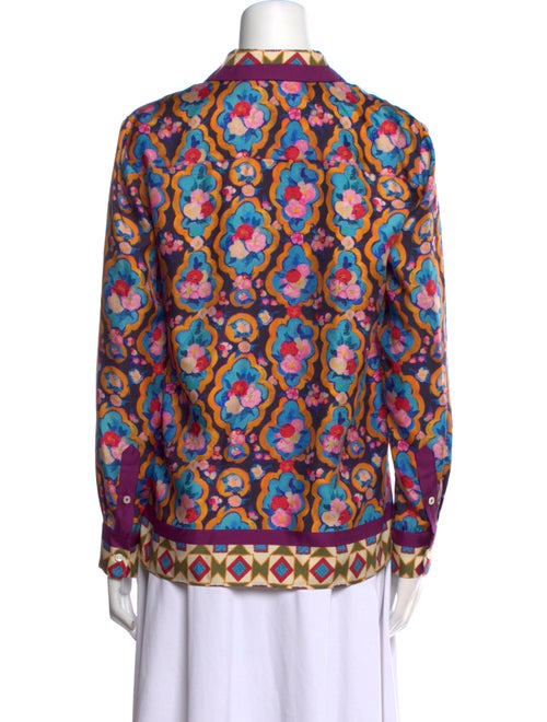 La DoubleJ Silk Printed Button-Up Top