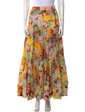La DoubleJ Floral Print Midi Length Skirt