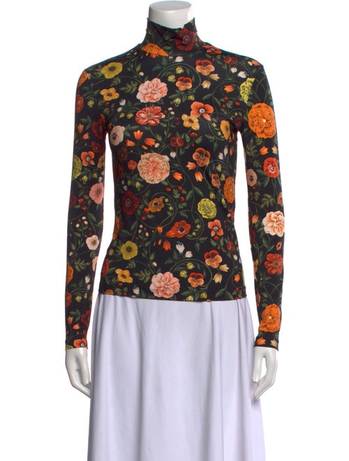 La DoubleJ Floral Print Mock Neck Top