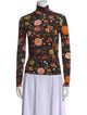 La DoubleJ Floral Print Mock Neck Top