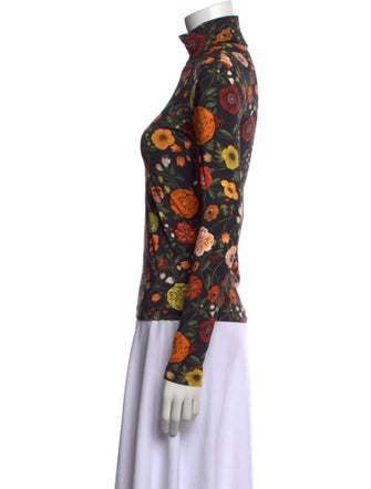 La DoubleJ Floral Print Mock Neck Top