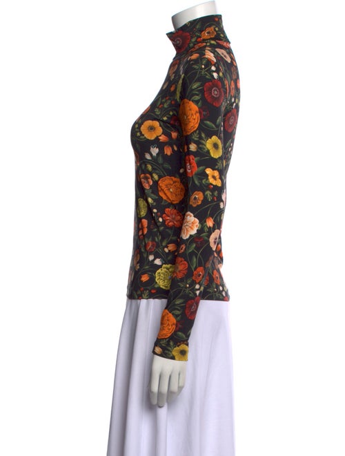 La DoubleJ Floral Print Mock Neck Top