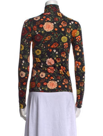 La DoubleJ Floral Print Mock Neck Top