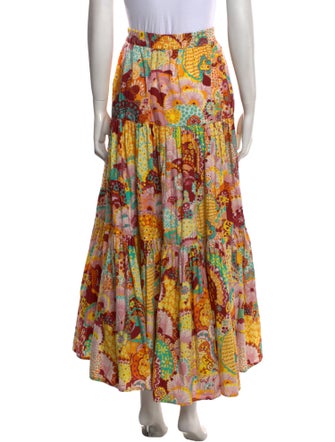 La DoubleJ Floral Print Midi Length Skirt