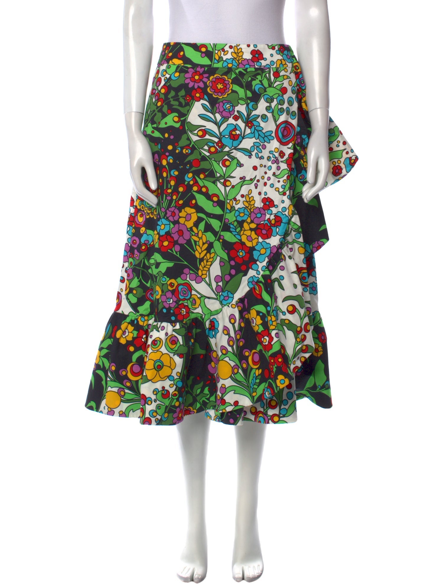 La DoubleJ Floral Print Midi Length Skirt