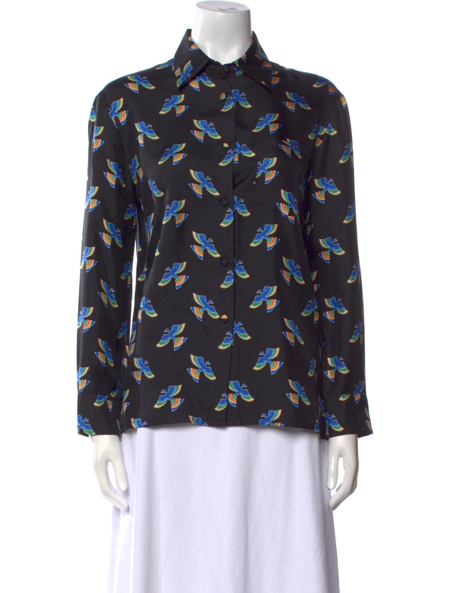 La DoubleJ Silk Printed Button-Up Top