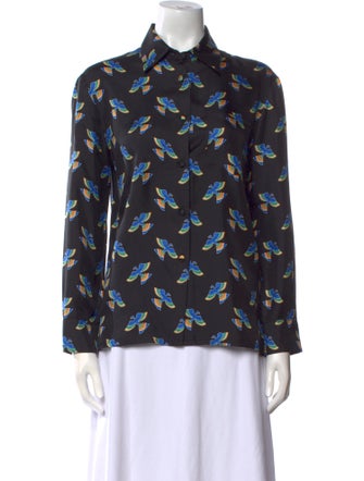 La DoubleJ Silk Printed Button-Up Top
