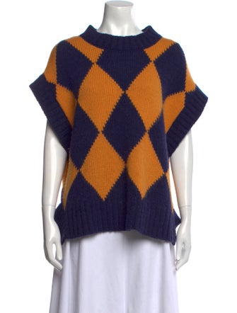 La DoubleJ Plaid Print Crew Neck Sweater