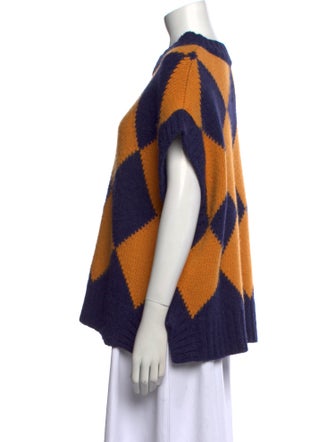 La DoubleJ Plaid Print Crew Neck Sweater