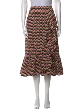 La DoubleJ Polka Dot Print Midi Length Skirt