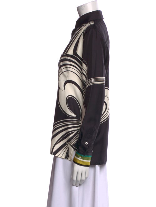 La DoubleJ Silk Printed Button-Up Top
