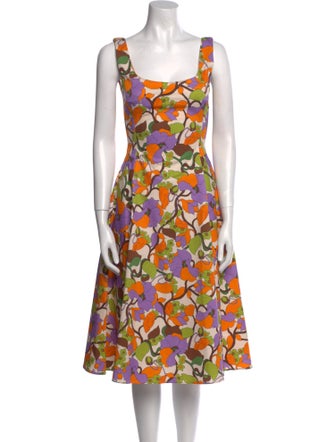 La DoubleJ Floral Print Midi Length Dress