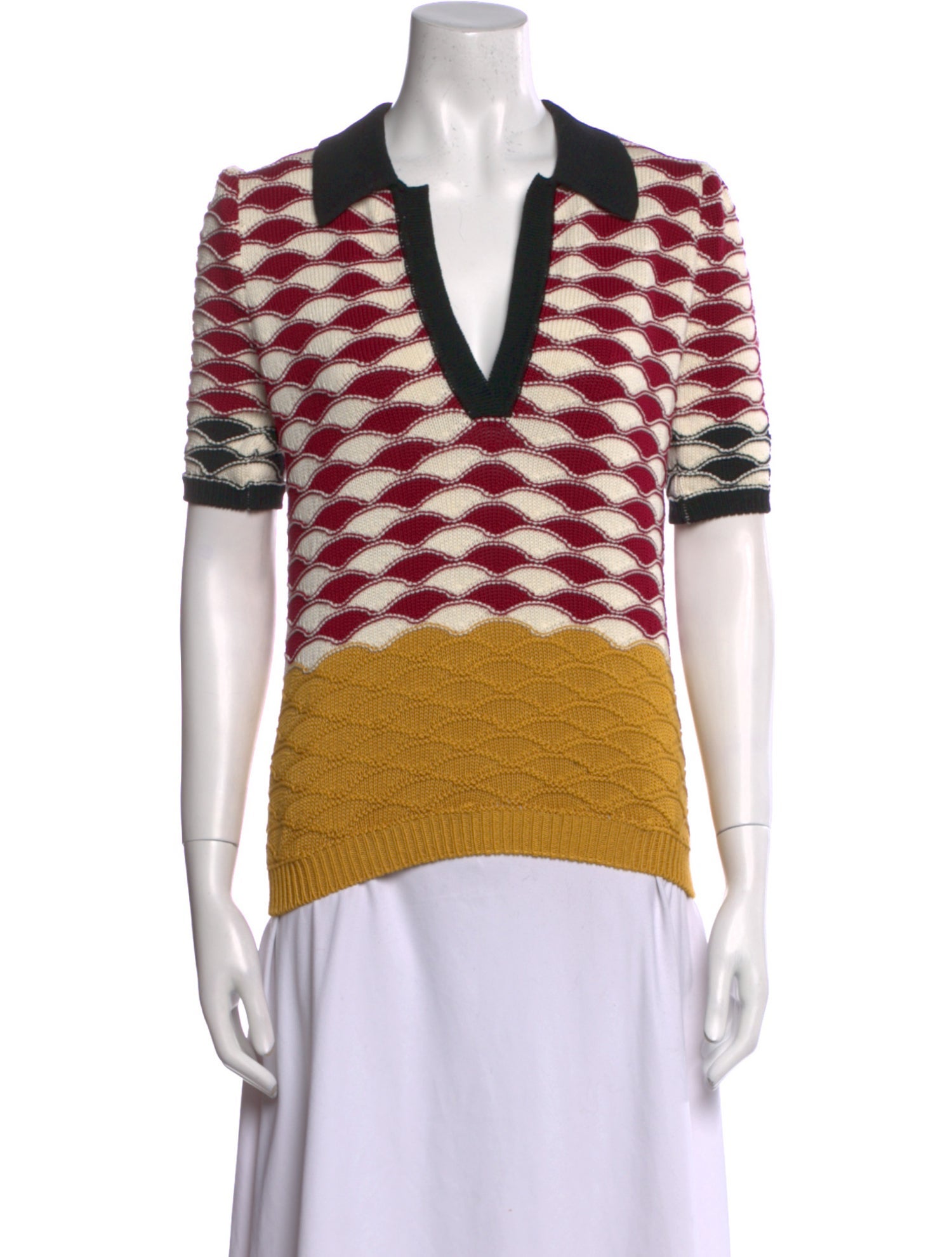 La DoubleJ Printed V-Neck Sweater w/ Tags