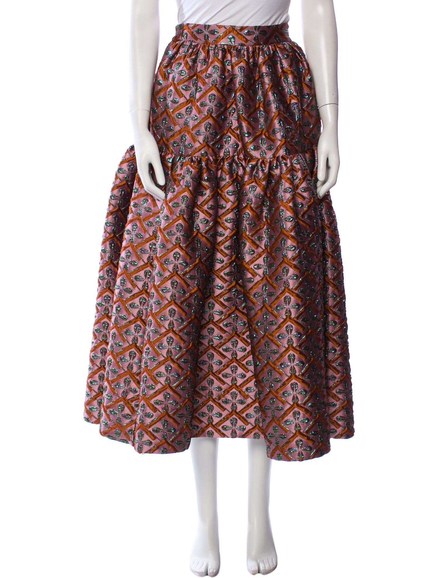 La DoubleJ Printed Midi Length Skirt