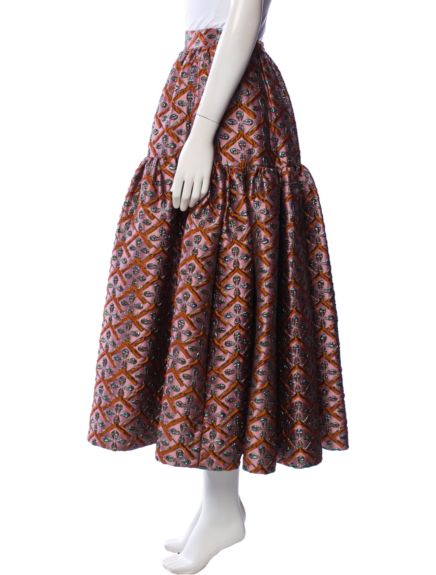 La DoubleJ Printed Midi Length Skirt