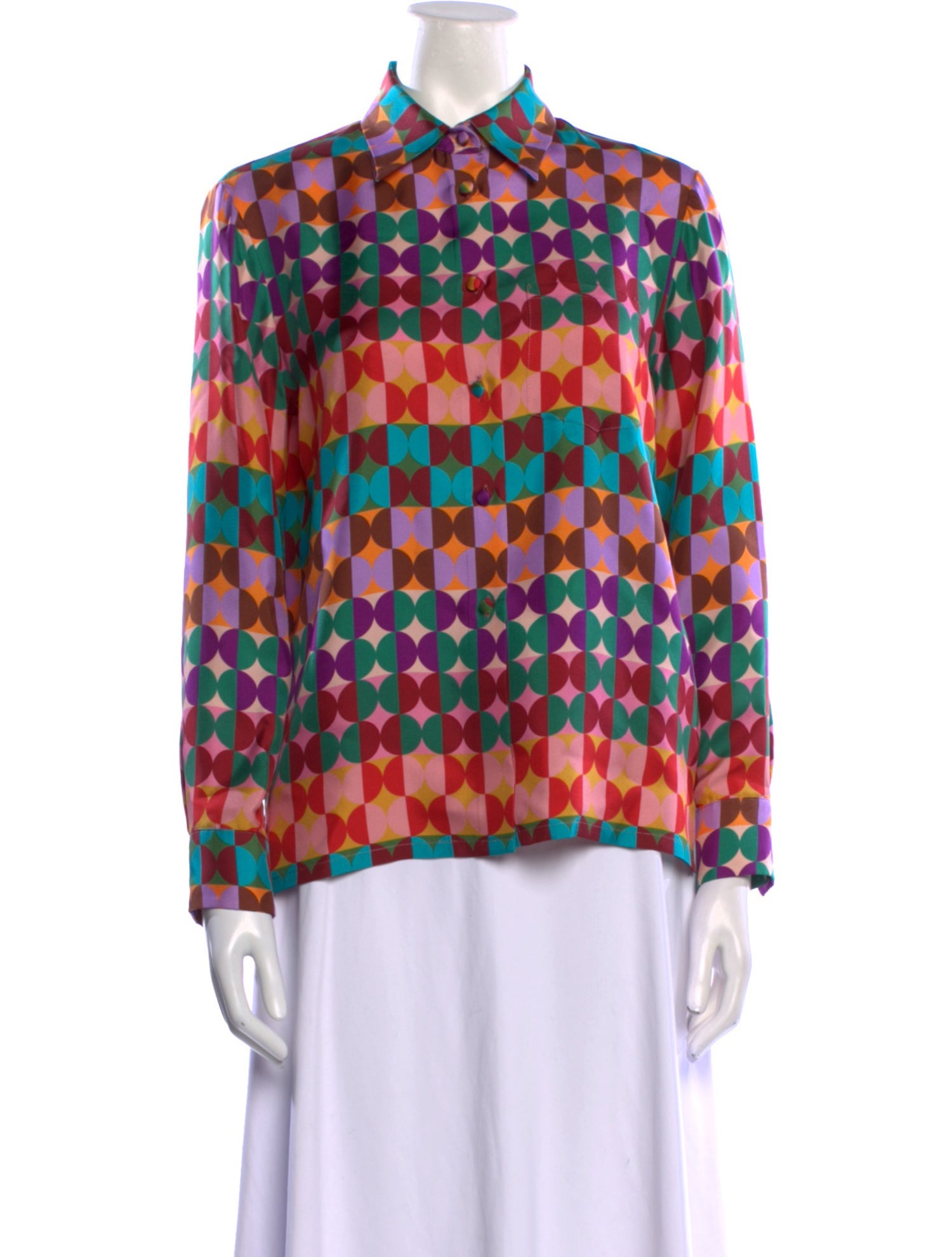 La DoubleJ Silk Printed Button-Up Top w/ Tags