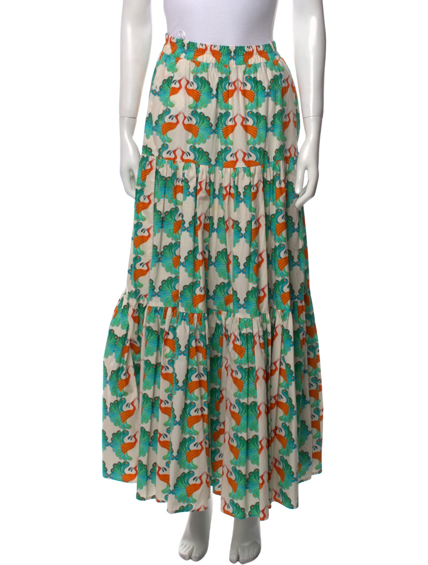 La DoubleJ Pleated Accents Midi Length Skirt