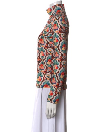 La DoubleJ Floral Print Turtleneck Sweater