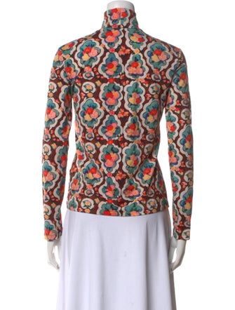 La DoubleJ Floral Print Turtleneck Sweater