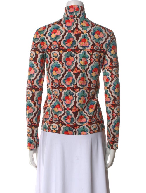 La DoubleJ Floral Print Turtleneck Sweater